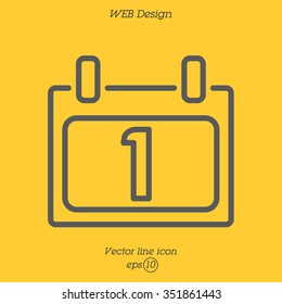Web line icon. Calendar