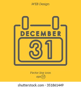 Web line icon. Calendar