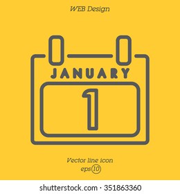 Web line icon. Calendar