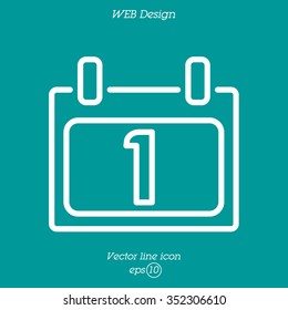 Web line icon. Calendar