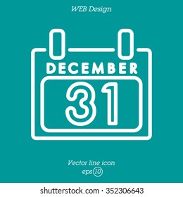 Web line icon. Calendar