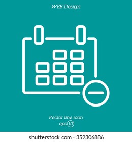 Web line icon. Calendar