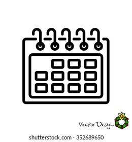 Web line icon. Calendar
