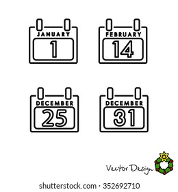 Web line icon. Calendar