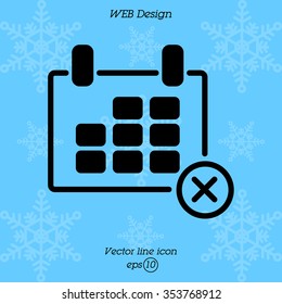 Web line icon. Calendar