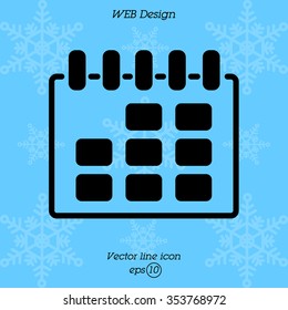 Web line icon. Calendar