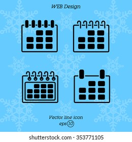 Web line icon. Calendar
