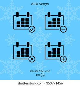 Web line icon. Calendar