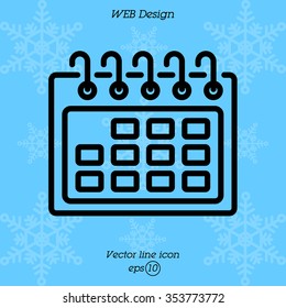 Web line icon. Calendar