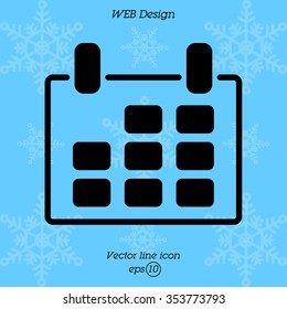 Web line icon. Calendar