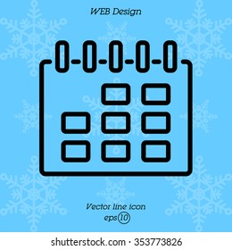 Web line icon. Calendar