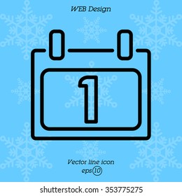 Web line icon. Calendar