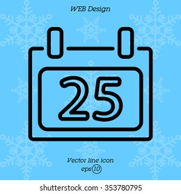 Web line icon. Calendar