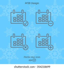 Web line icon. Calendar