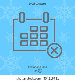 Web line icon. Calendar