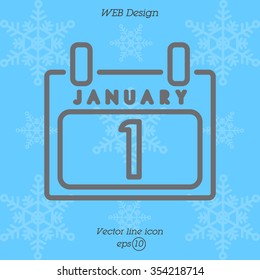 Web line icon. Calendar