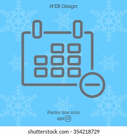 Web line icon. Calendar