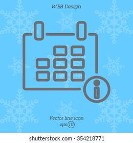 Web line icon. Calendar