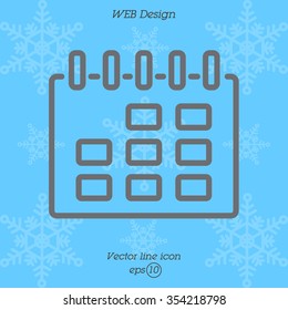 Web line icon. Calendar