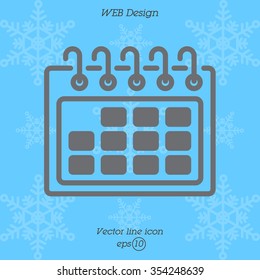 Web line icon. Calendar