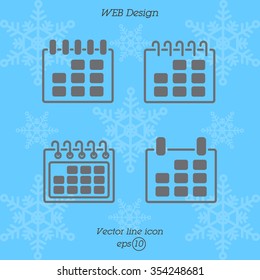 Web line icon. Calendar
