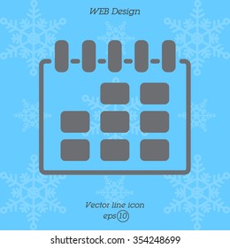 Web line icon. Calendar