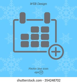 Web line icon. Calendar