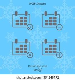 Web line icon. Calendar
