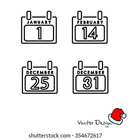 Web line icon. Calendar
