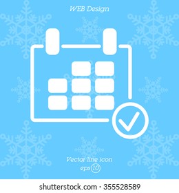 Web line icon. Calendar