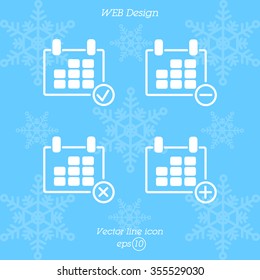 Web line icon. Calendar