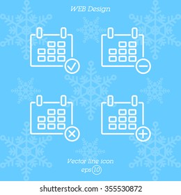 Web line icon. Calendar