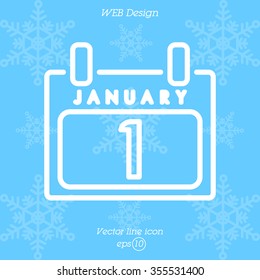 Web line icon. Calendar