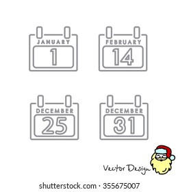 Web line icon. Calendar