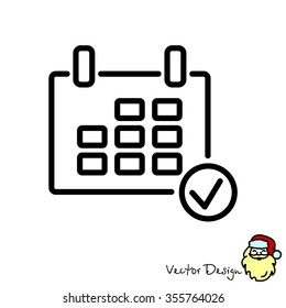 Web line icon. Calendar