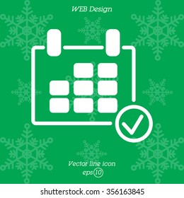 Web line icon. Calendar