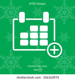 Web line icon. Calendar