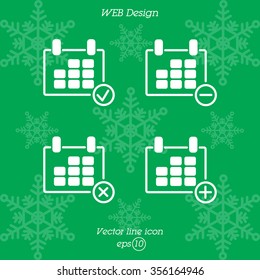 Web line icon. Calendar