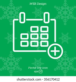 Web line icon. Calendar