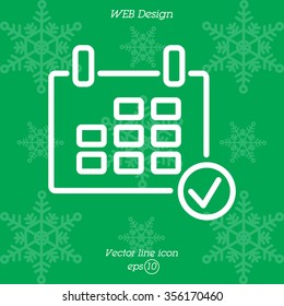 Web line icon. Calendar