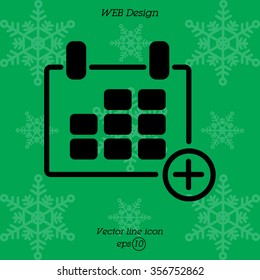 Web line icon. Calendar