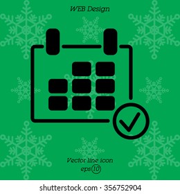 Web line icon. Calendar