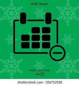 Web line icon. Calendar