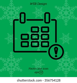 Web line icon. Calendar