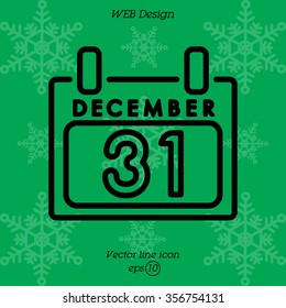 Web line icon. Calendar