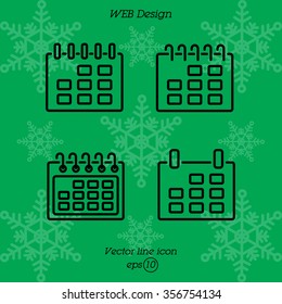 Web line icon. Calendar