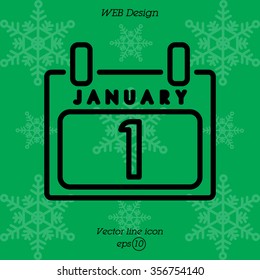 Web line icon. Calendar