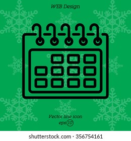 Web line icon. Calendar