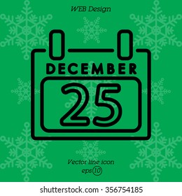 Web line icon. Calendar