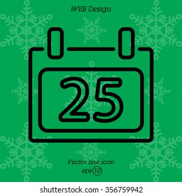 Web line icon. Calendar